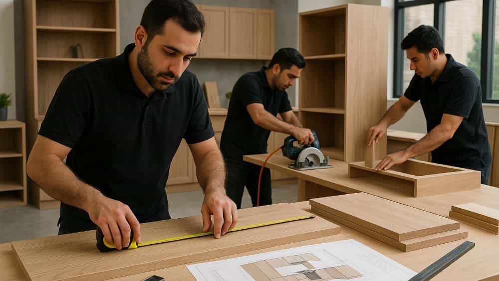 مراحل طراحی و اجرای کابینت چوبی توسط صنایع چوب حامد